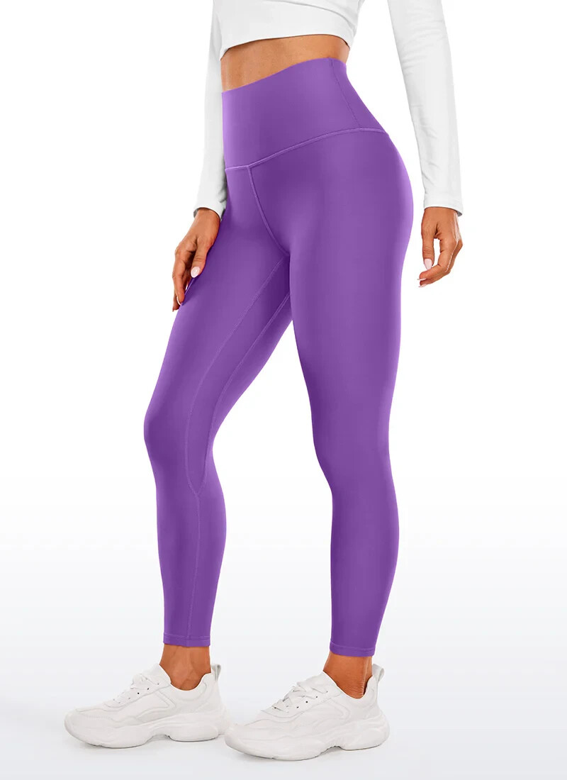 CRZ YOGA Women’s Fleece Lined High Waist Yoga Leggings 25″ Size 10 Lilac