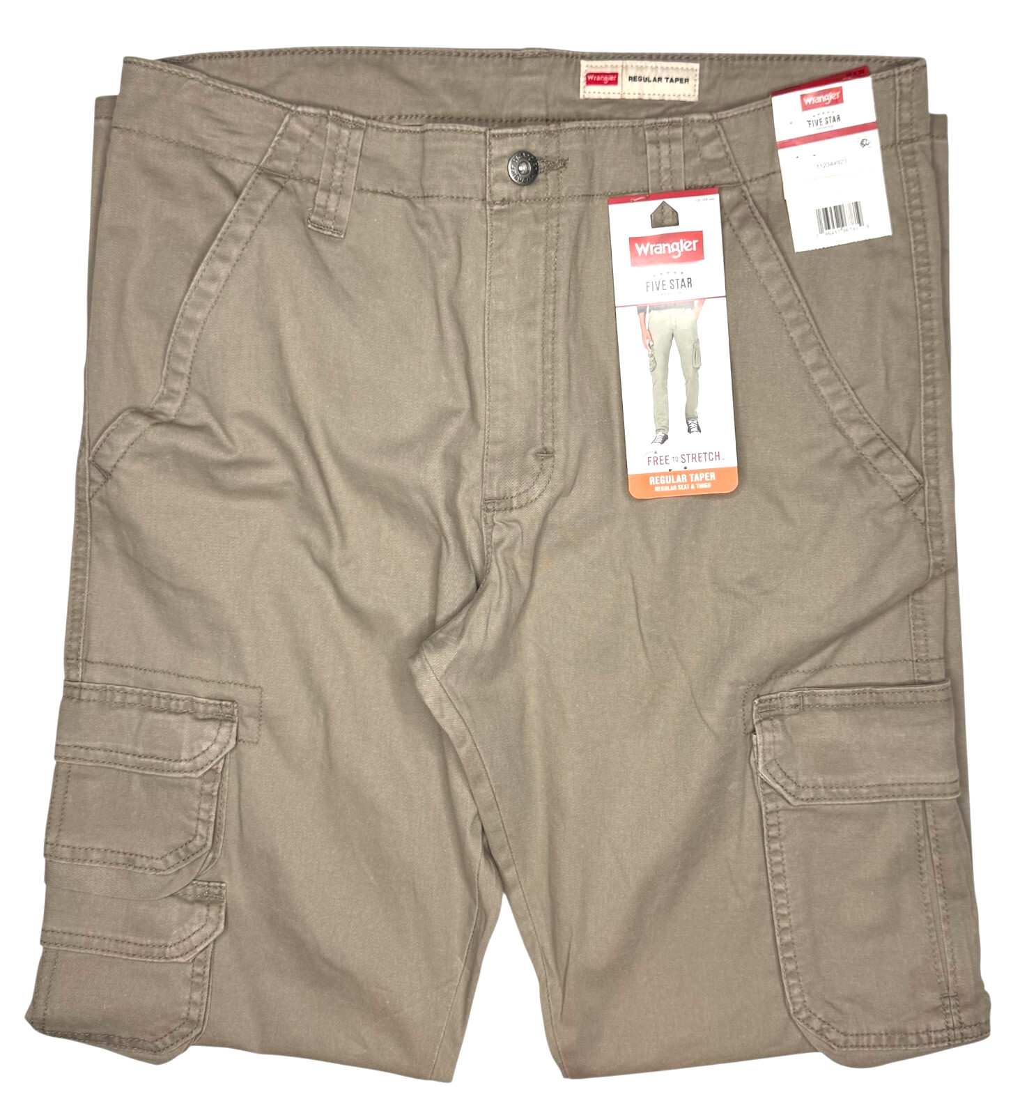 Wrangler #11753 NEW Men’s Regular Taper Stretch Cargo Pants