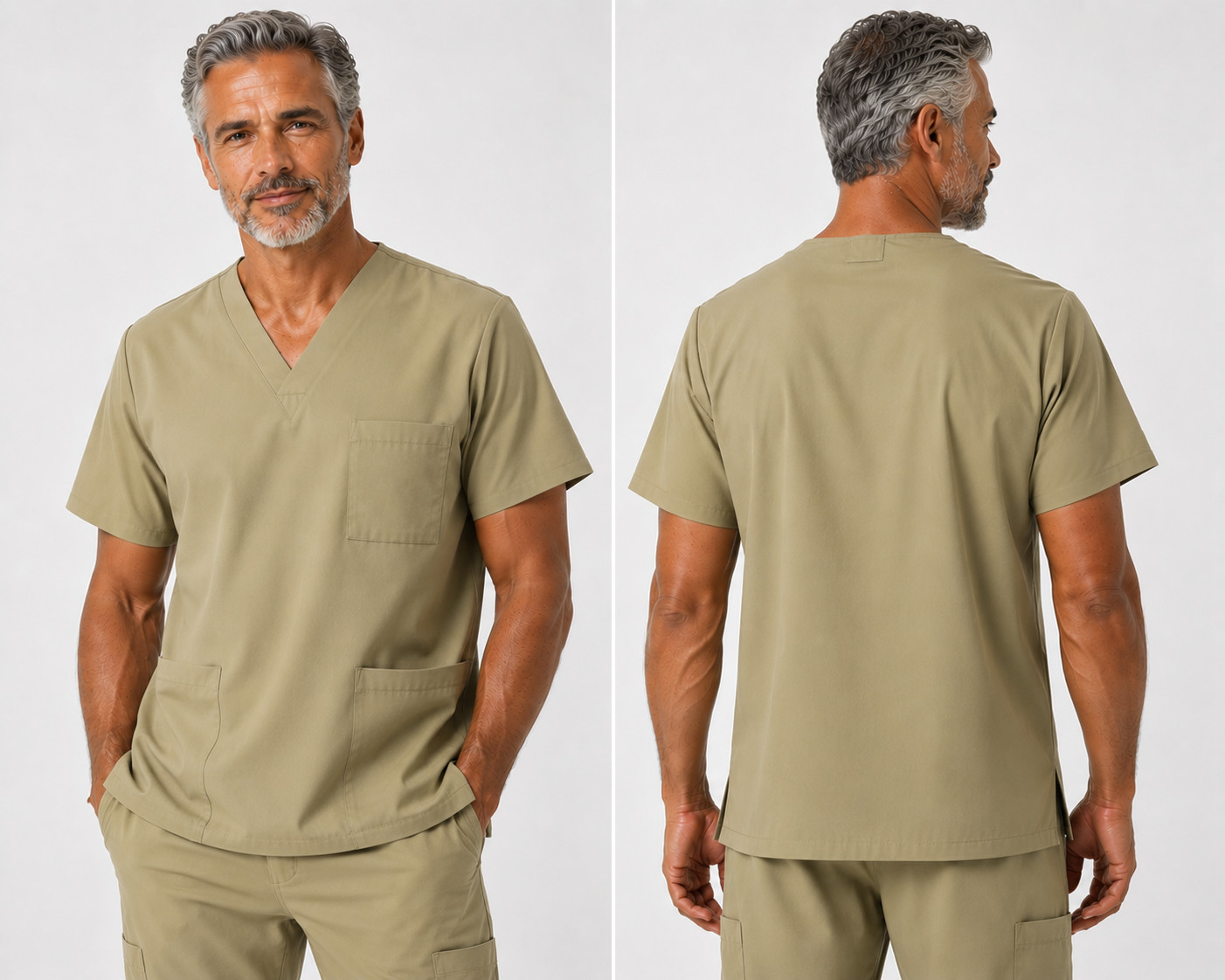 Men’s Medical Scrub Top V-Neck Uniform Multiple Colors Available Sizes S-5XL