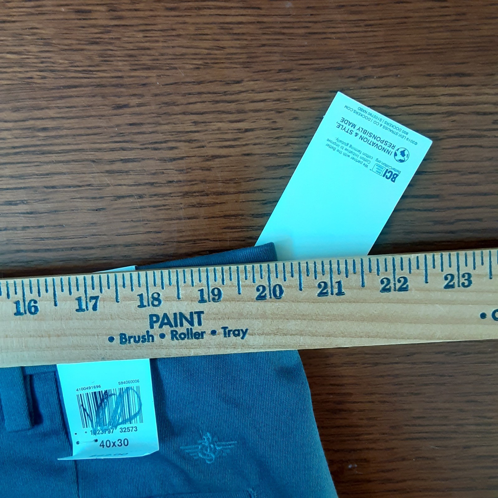 Dockers Mens Straight Fit Signature Khaki Lux Cotton Stretch Pant Gray 40X30 New