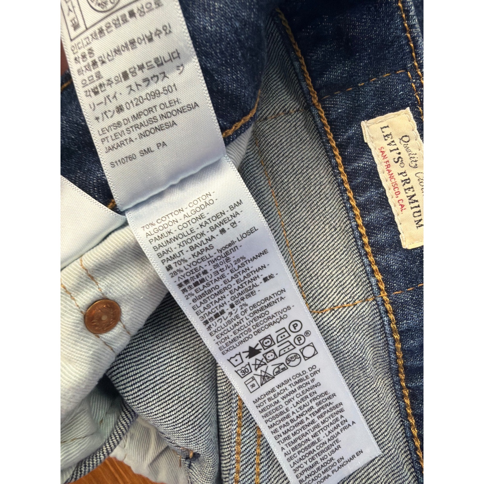 Levi’s Premium 511 Slim Jeans Mens 31×32 Blue Stretch Tapered Denim Workwear