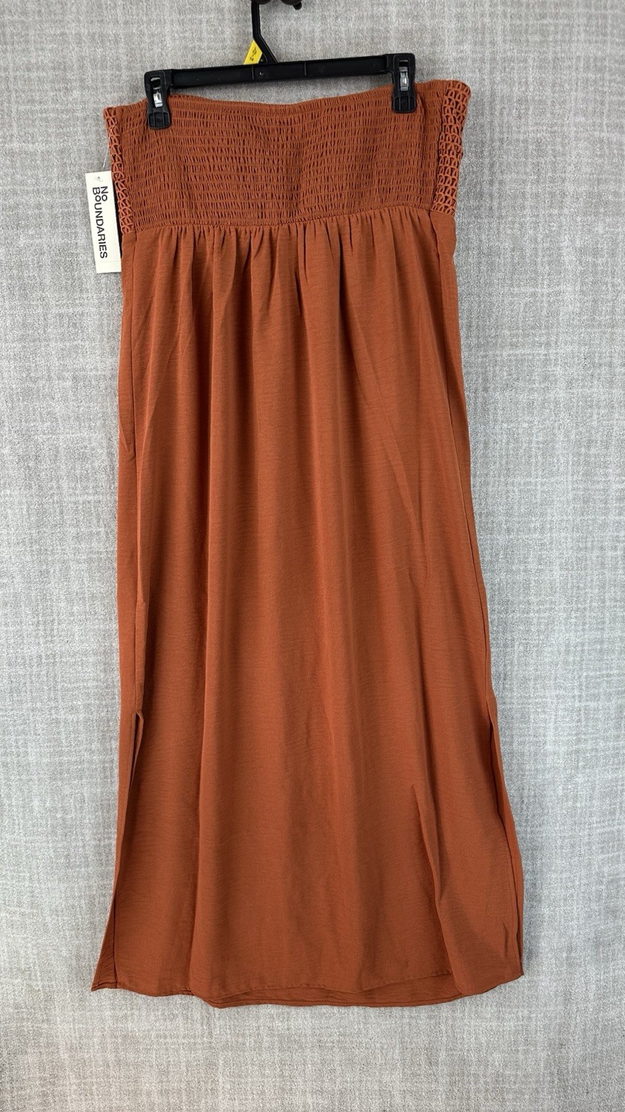No Boundaries Maxi Dress Womens L (12-14) Saturn Rust Strapless NWT Burnt Orange
