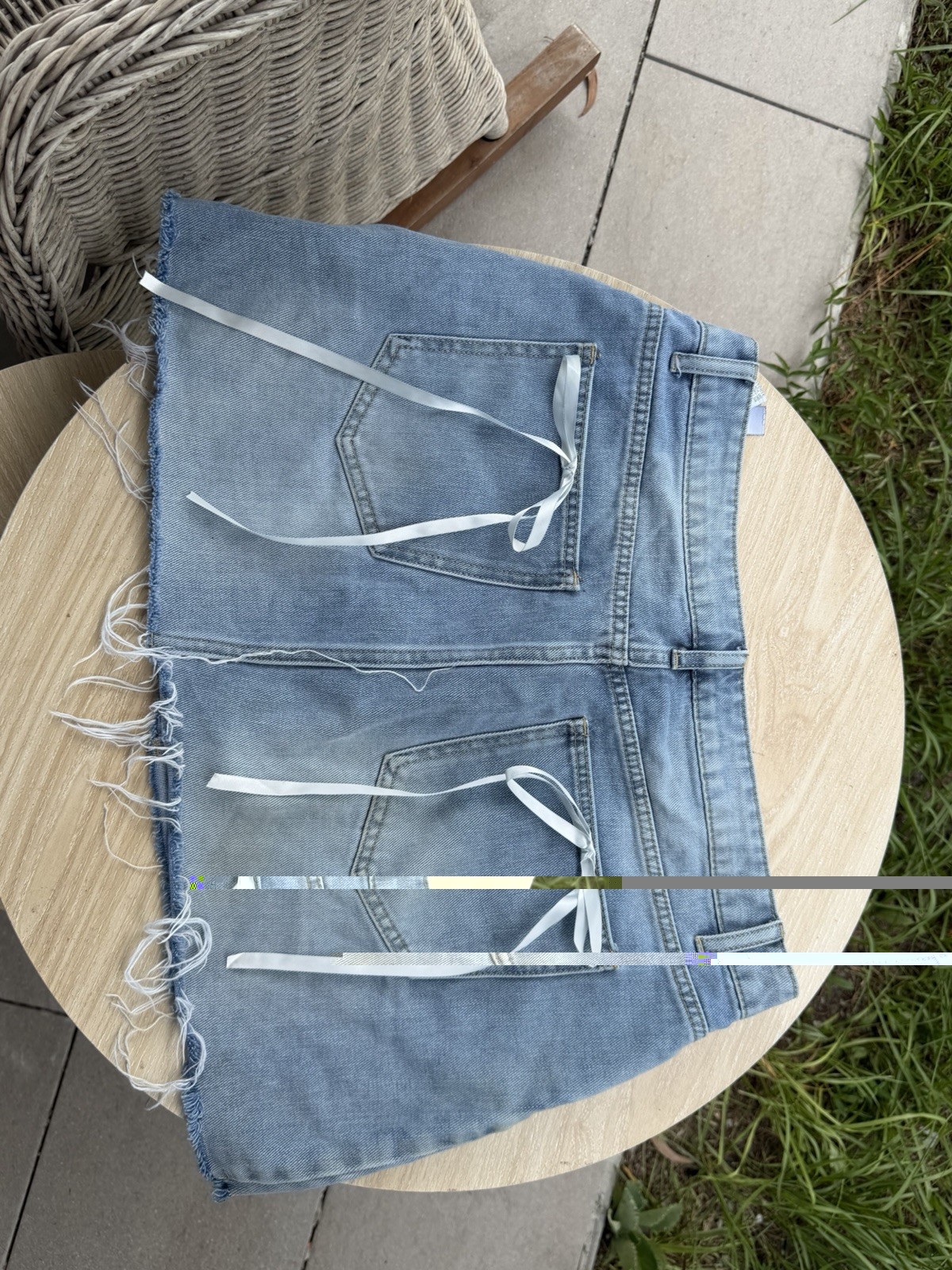 Missguided Women’s Mini Denim Skirt Blue Solid Zip Button Accents Size XL