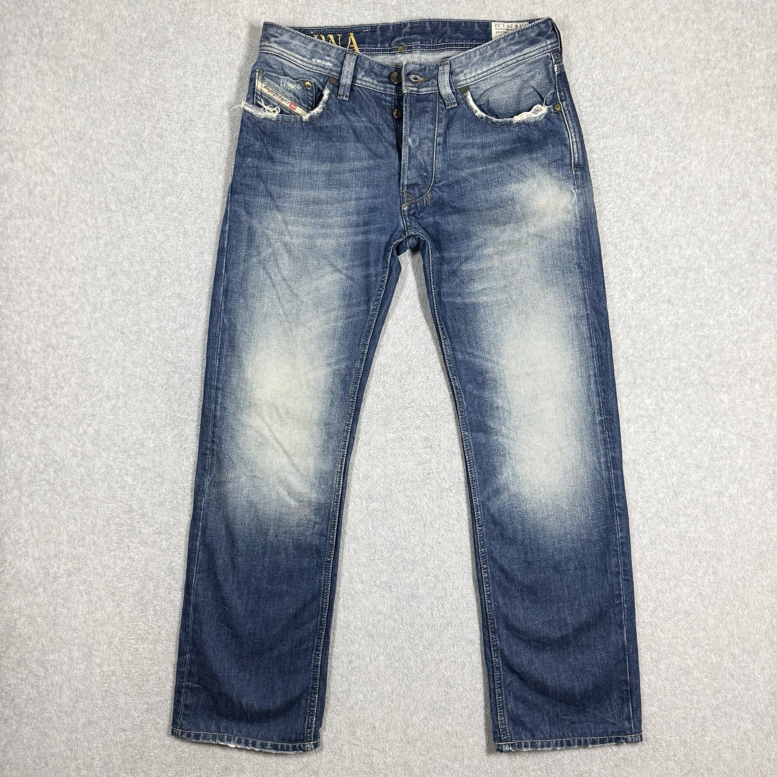 Diesel LARKEE Jeans Men 29×32 Blue Straight Leg Heavy Faded Wash DNA Denim 0880E