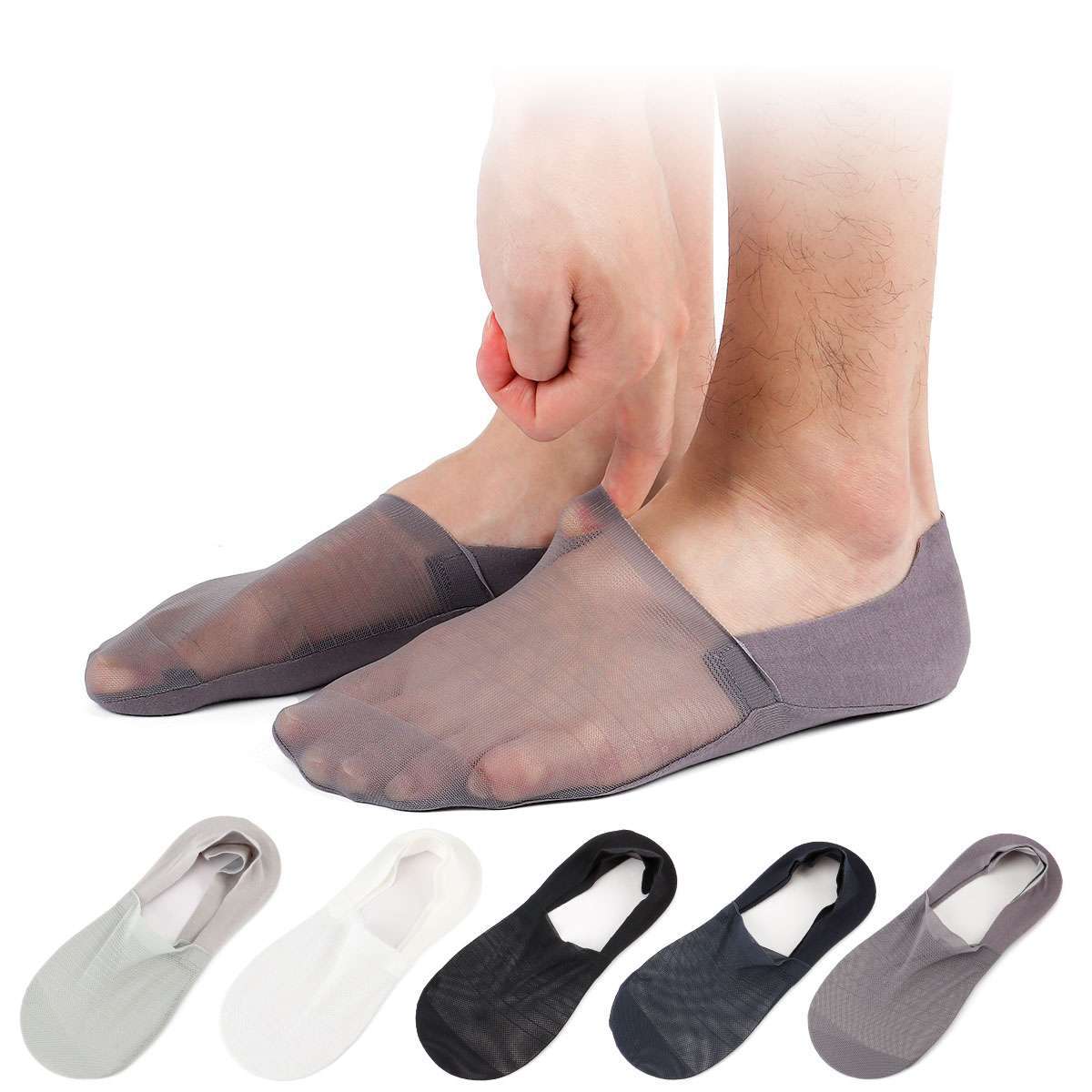 2Pairs Mens Womens Summer No Show Invisible Nonslip Boat Cotton Low Cut Socks