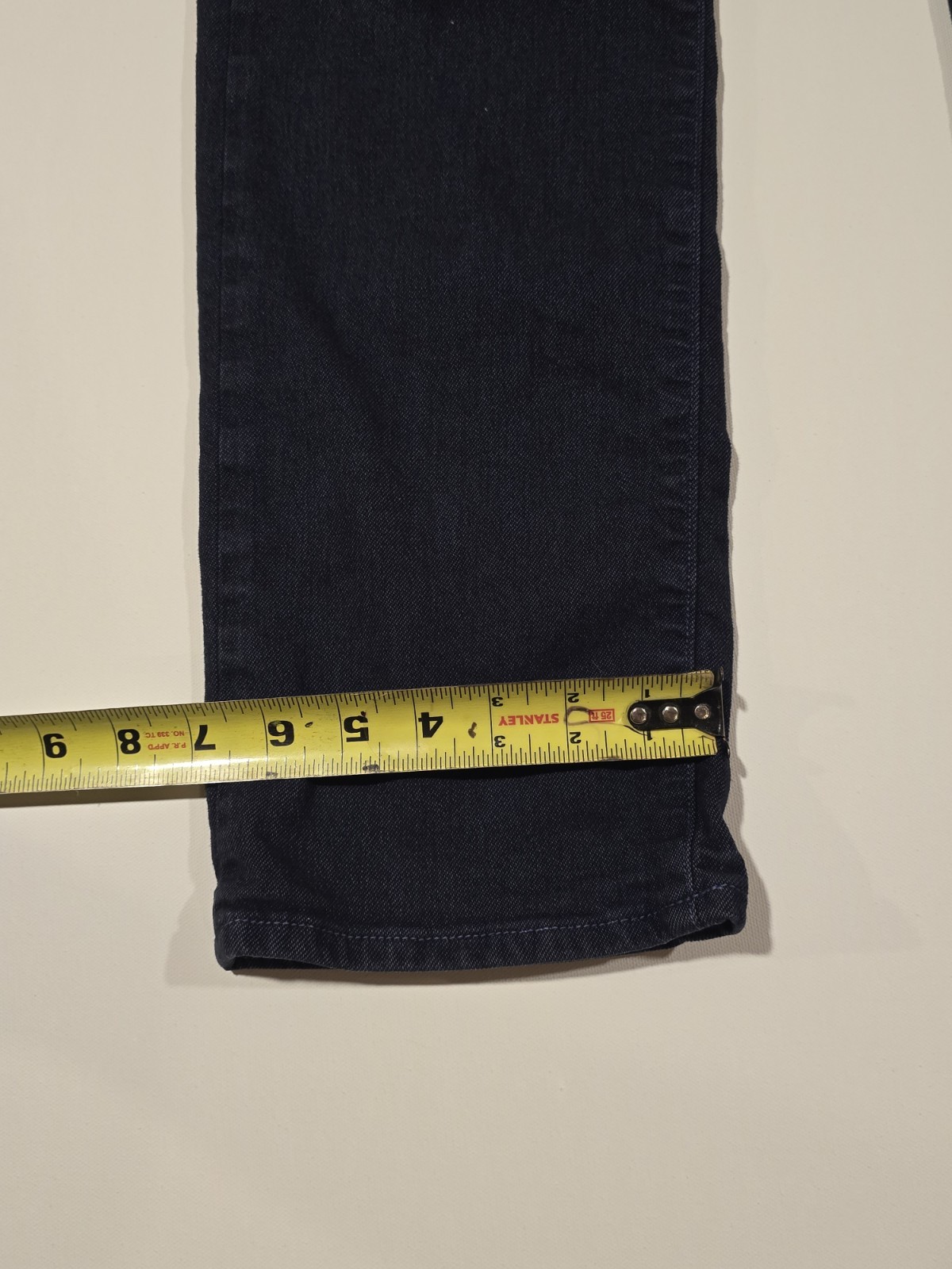 34 Heritage Courage Jeans Mens 33×34 Mid Rise Straight Dark Blue Stretch Denim