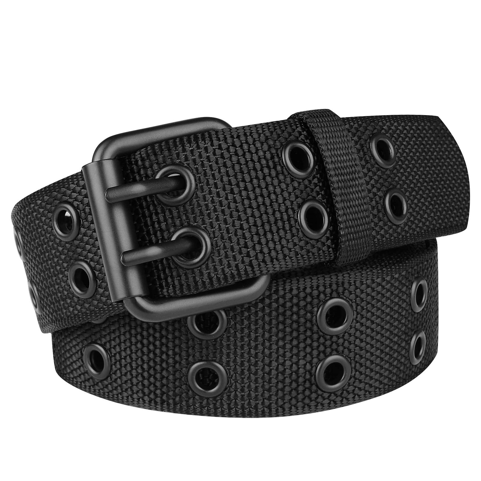 Double Prong Nylon Belt for Men Women 39 to 71” Plus Size with Grommets