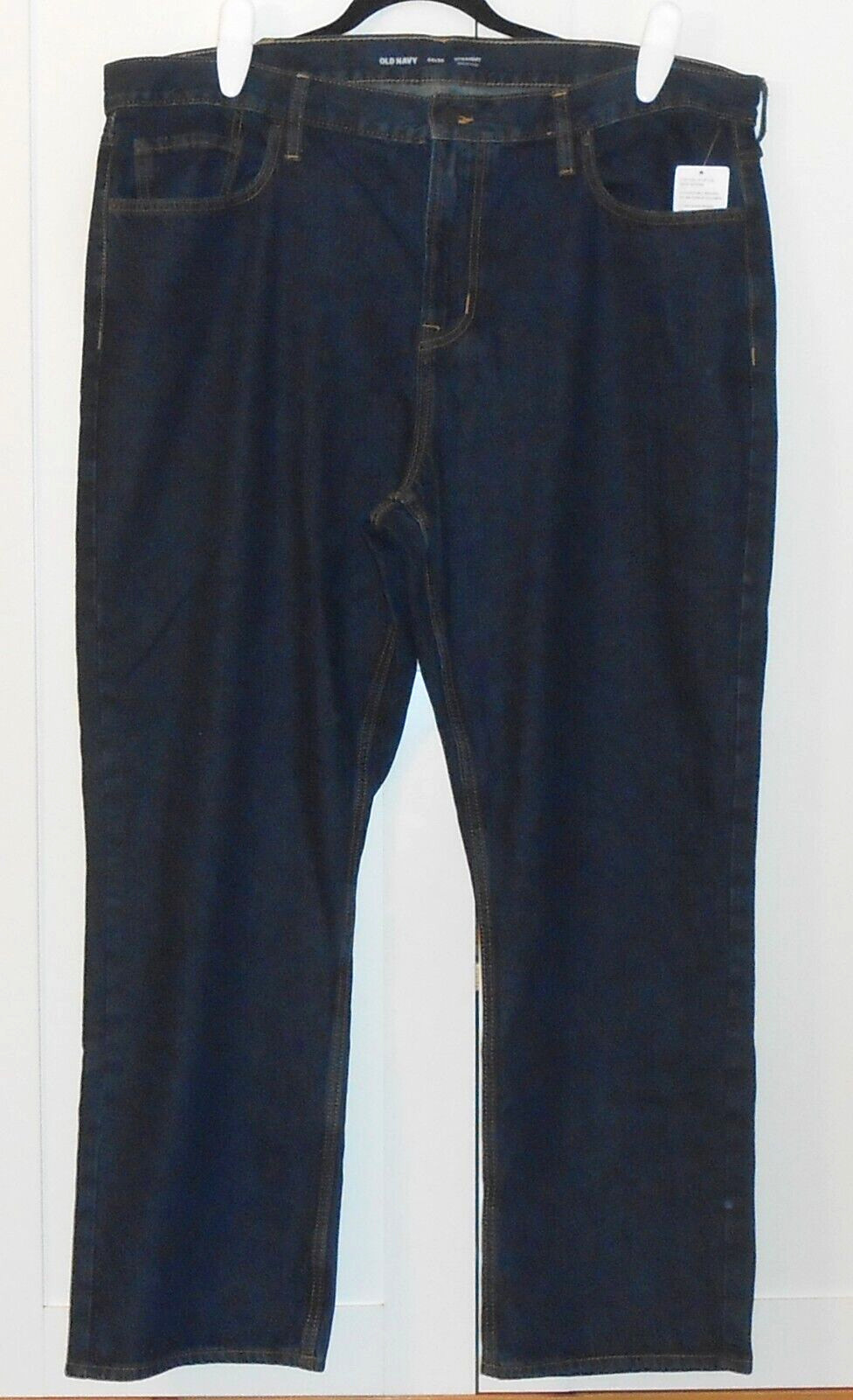 MEN’S OLD NAVY DARK WASH WOW STRAIGHT NON-STRETCH JEANS – SIZE 44X30