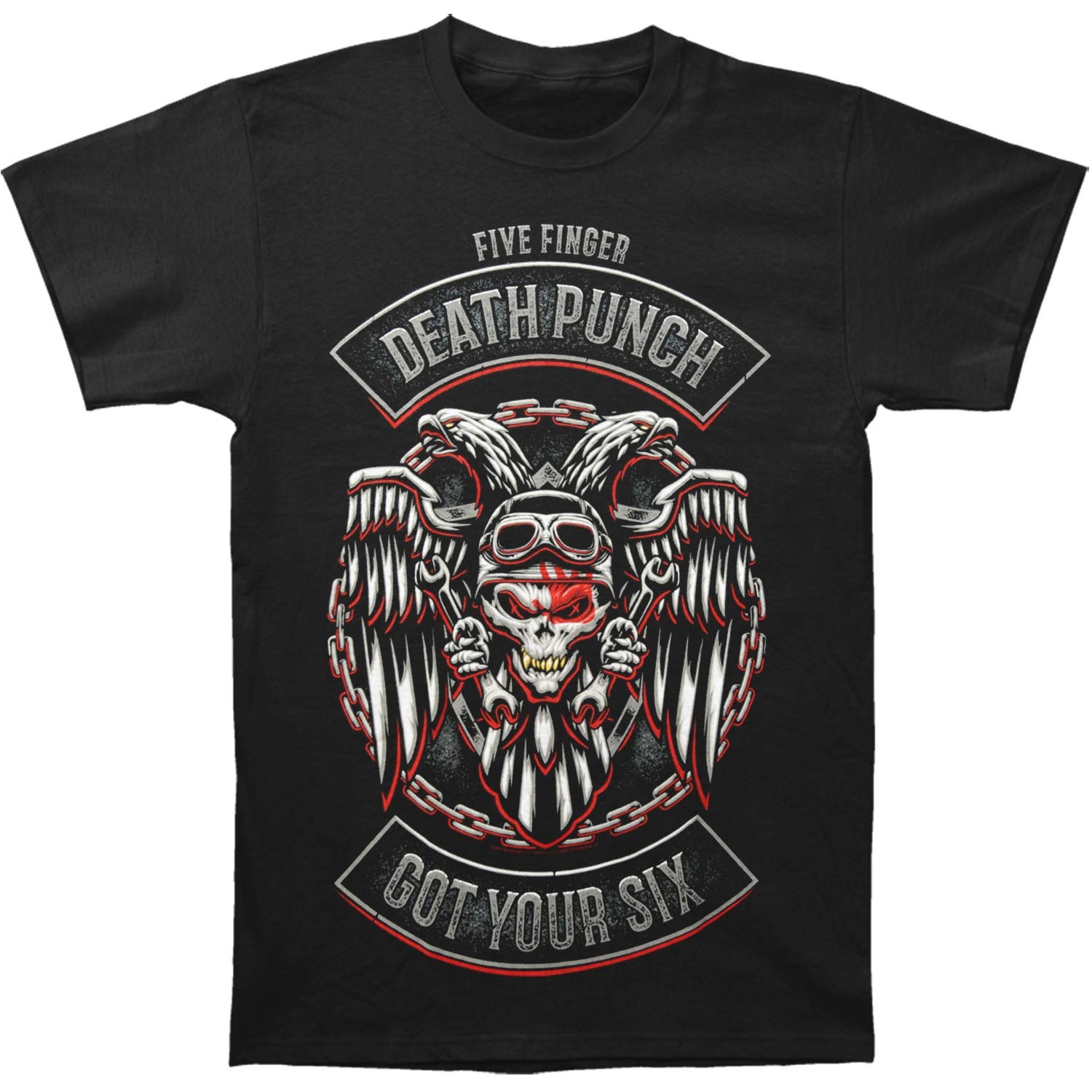 Men’s Five Finger Death Punch BTD Biker Badge T-shirt Medium Black