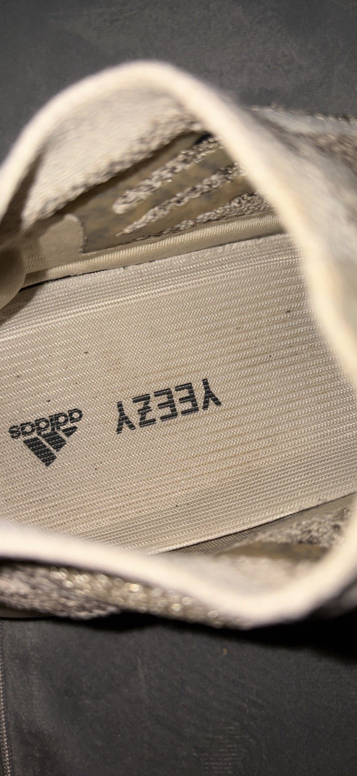 adidas Yeezy Boost Low Top Lace Up Athletic Sneaker Rubber Sole Beige/Gray