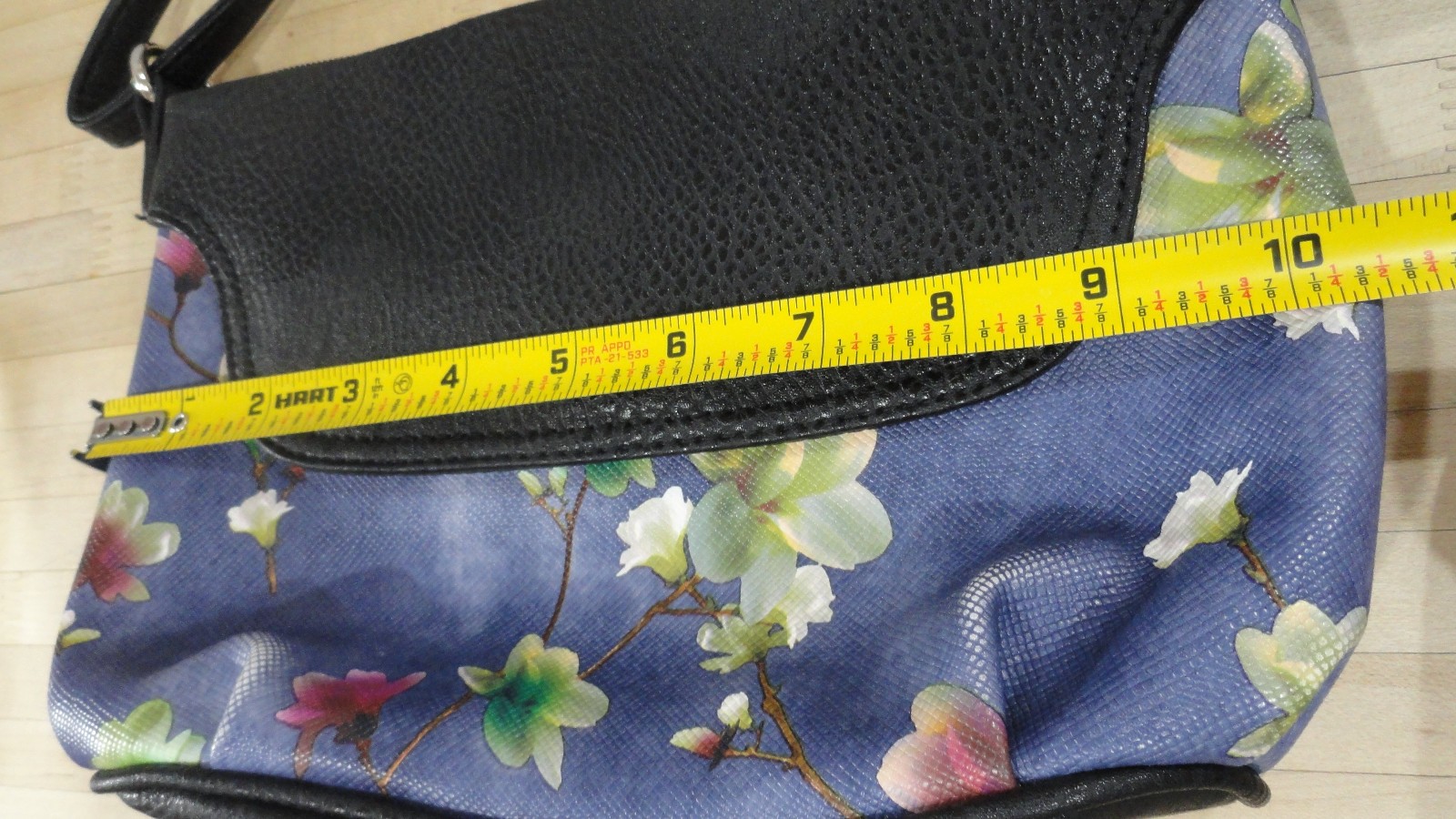 MULTI SAC Blue Floral Crossbody Multi Compartment Purse Bag Adjustable Strap