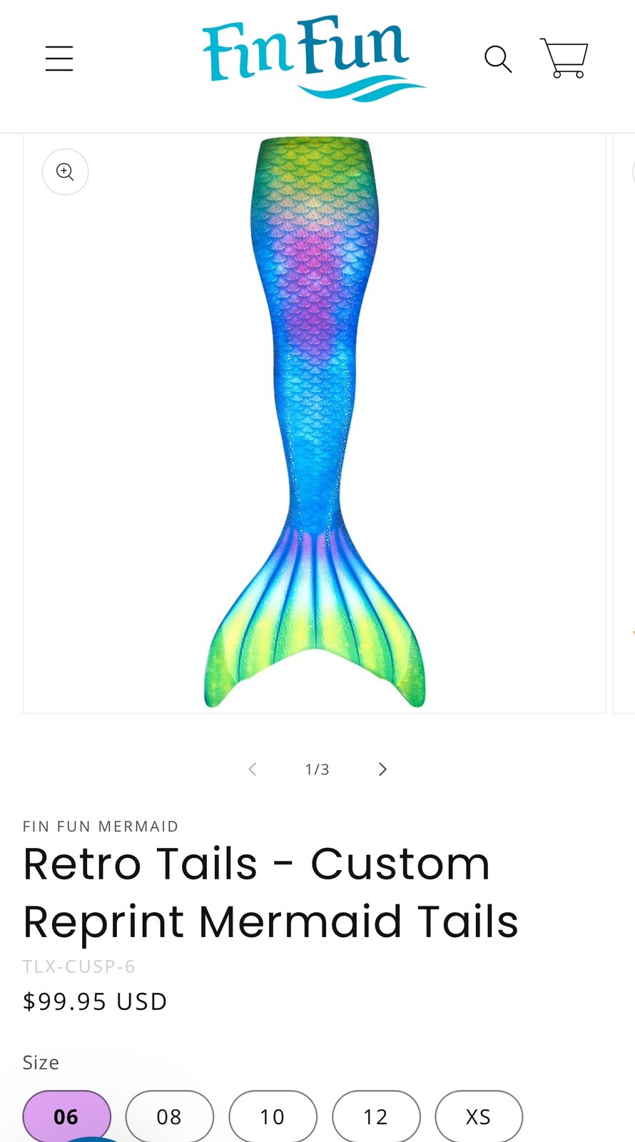 Fin Fun Mermaid Tail Girls sz Small 6 Blue Bikini Fin Swim 5pc Set LTD Ed Print
