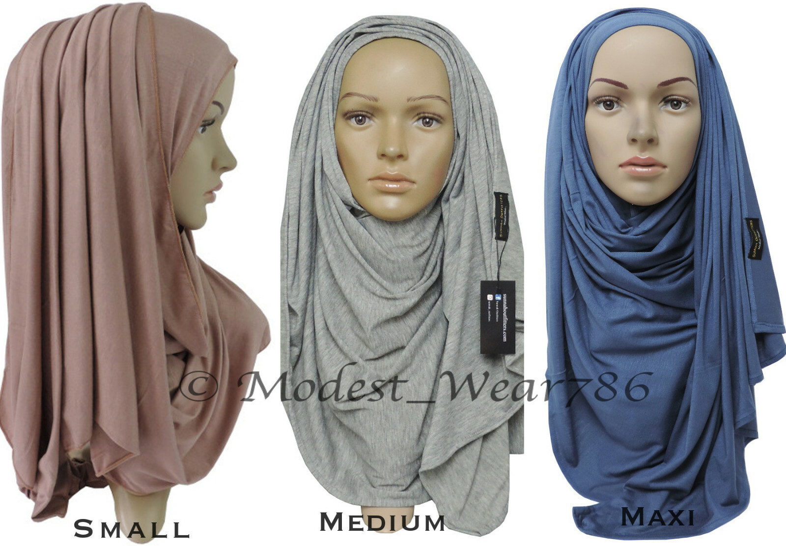 Premium Cotton Jersey Size Small / Medium / Maxi Hijab Scarf Muslim Headwear