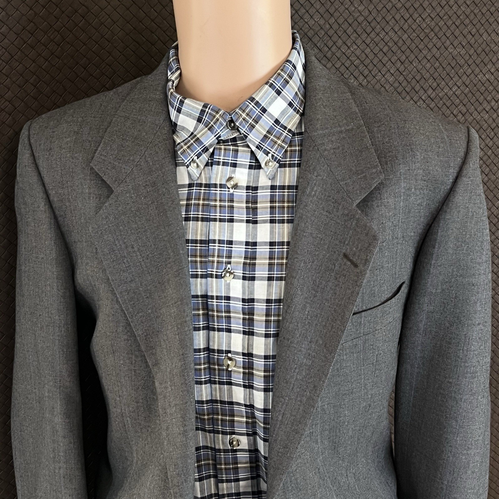 VTG Yves Saint Laurent Variation Blazer Mens 40R Gray Pinstripe Wool Made France