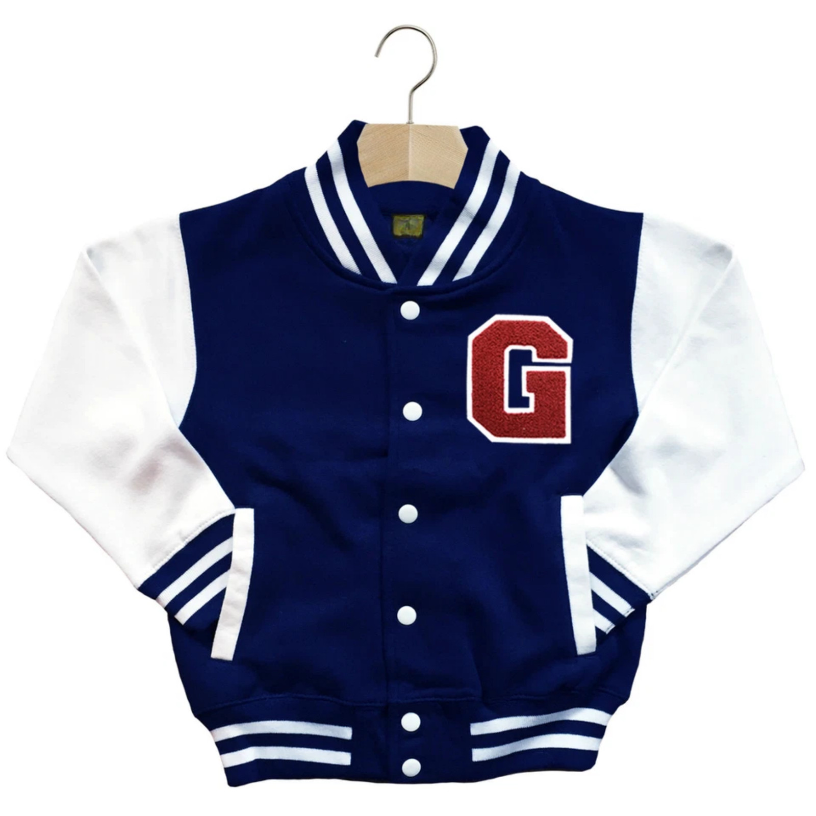 CLASSIC VARSITY BASEBALL JACKET UNISEX PERSONALIZED GENUINE US D COLLEGE LETTER