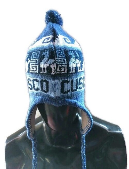 Unisex Reversible Wool Knitted Hat Warm Winter Garment Andean Region