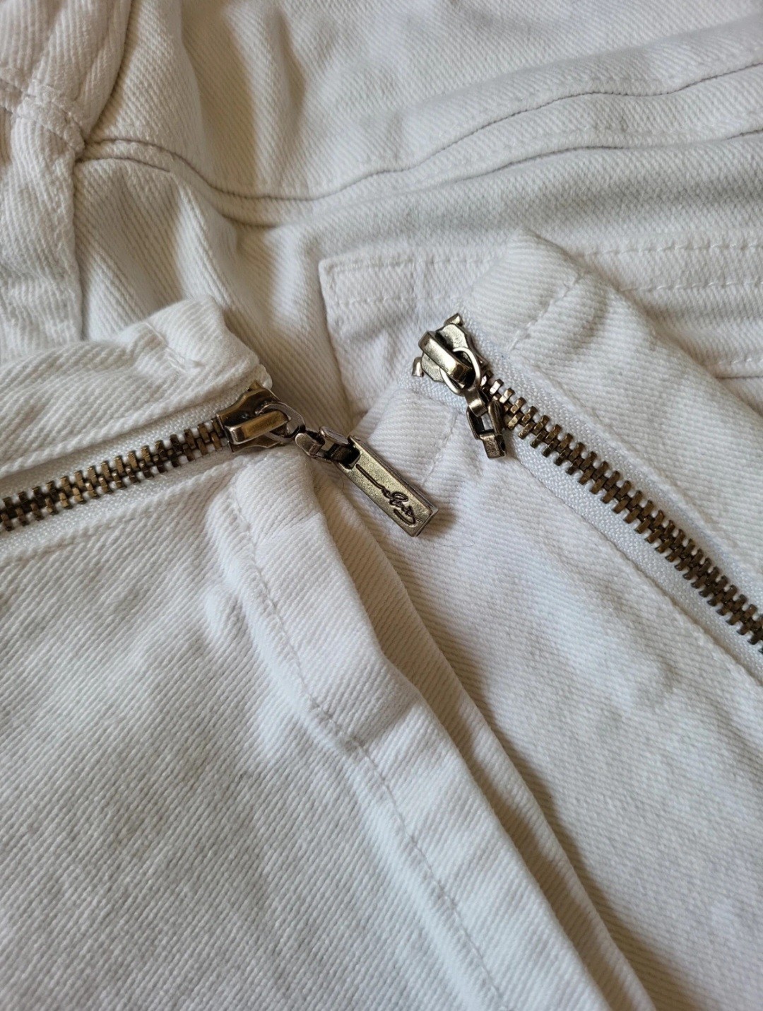 FUBU White Denim Capri Jeans Women’s Plus 14W Zip Ankle