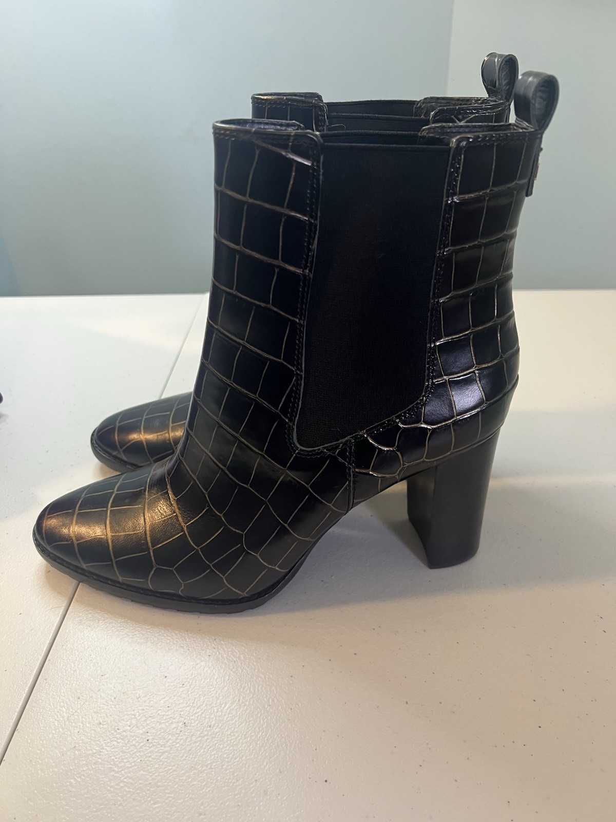 LAUREN Ralph Lauren Mylah Fancy Bootie Black/Modern Gold Women Size 11