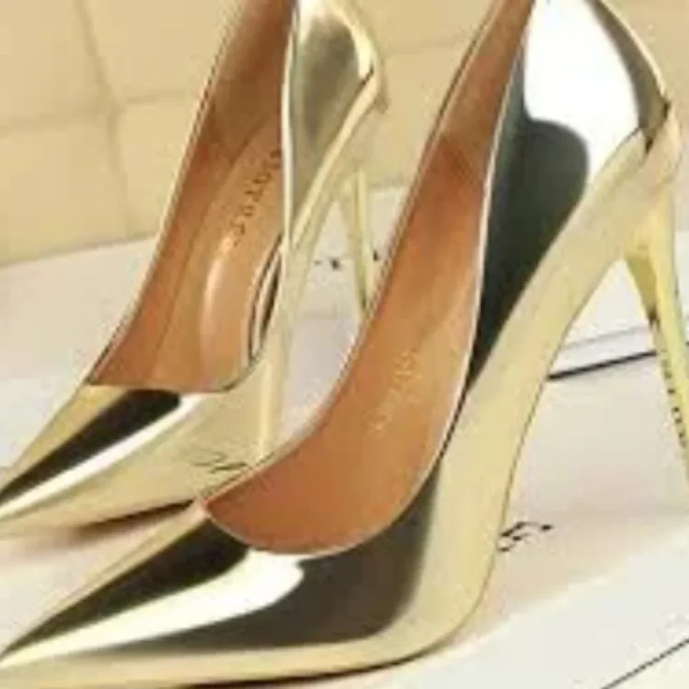 Metallic Gold Stiletto Heels