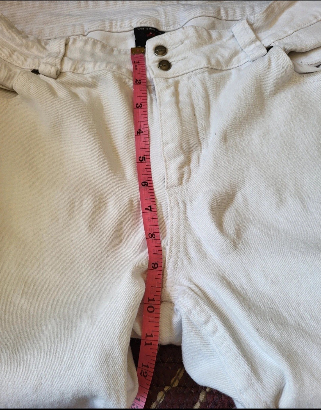 FUBU White Denim Capri Jeans Women’s Plus 14W Zip Ankle