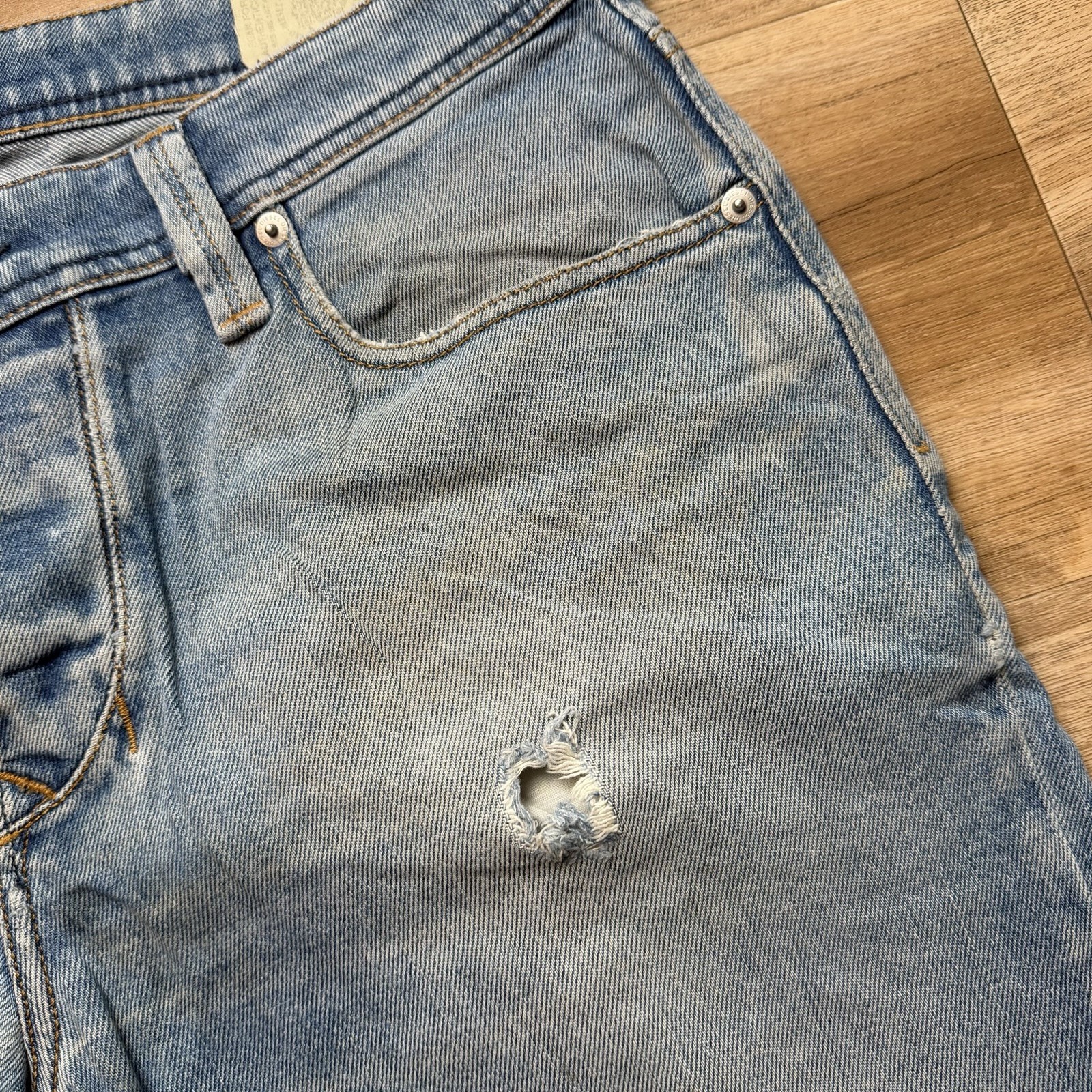 Diesel Larkee-Beex Jeans Men 34×30 Blue Regular Tapered Stretch Thrashed 089AW