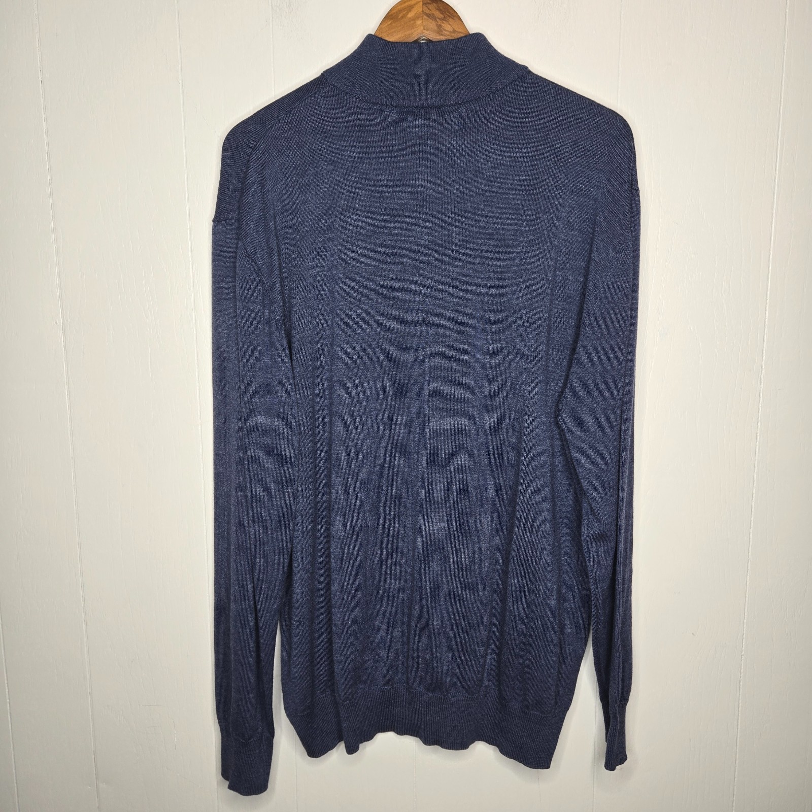Jack Nicklaus Sweater XL Navy Blue 1/4 Zip Mock Neck Pullover Bear Logo Golf