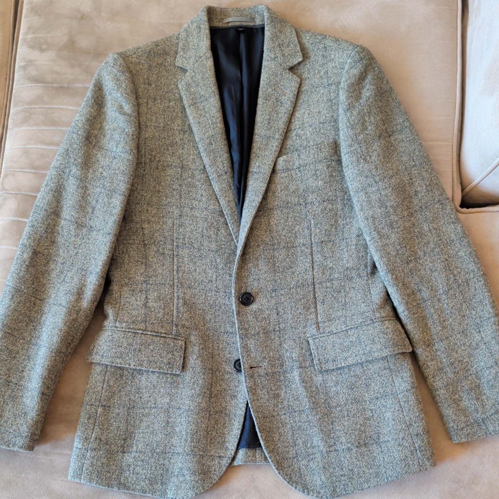 J.Crew Ludlow Blazer Check Tweed British Moon Fabric Sport Coat Jacket 38R