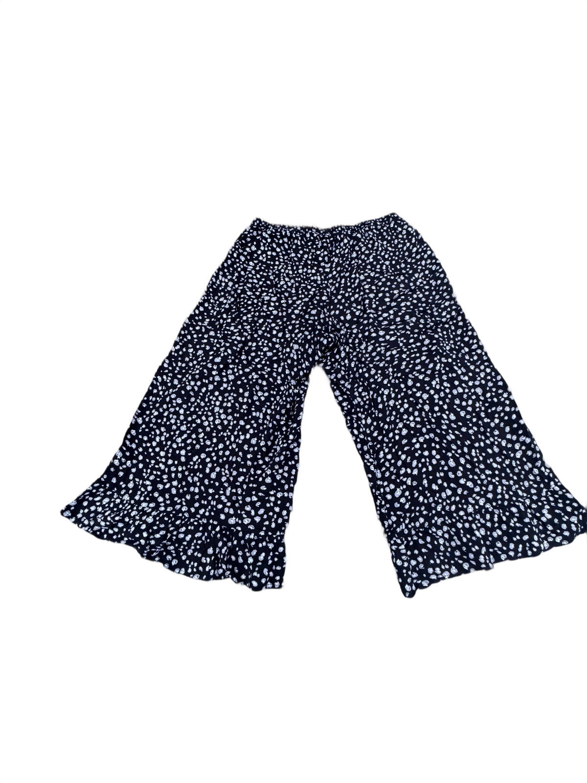 Vintage Women’s Black & White Abstract Ankle-Length Trousers Size N/A