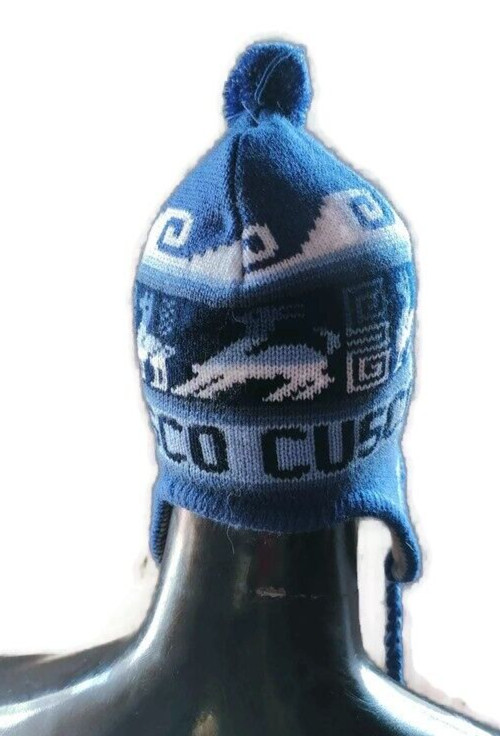 Unisex Reversible Wool Knitted Hat Warm Winter Garment Andean Region