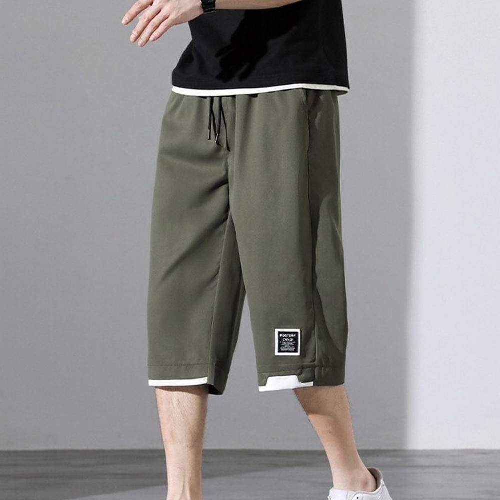 Loose-Fit Straight-Leg Seven-Foot Shorts Polyester Fabric for Men Summer Outfit