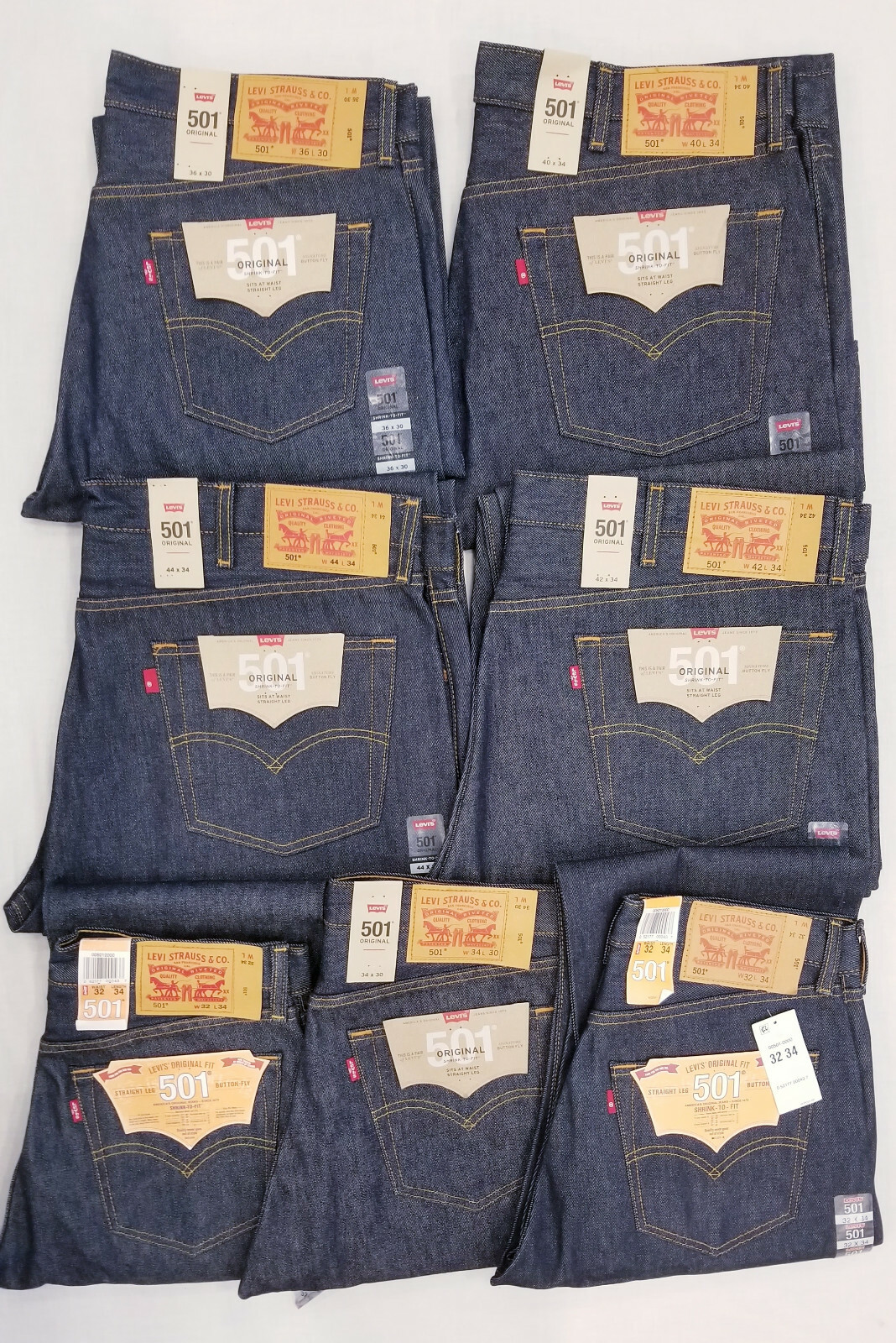 Levi’s 501 Original Shrink-to-fit Mens Jeans Rigid 32,34,36,40,42,44 #005010000