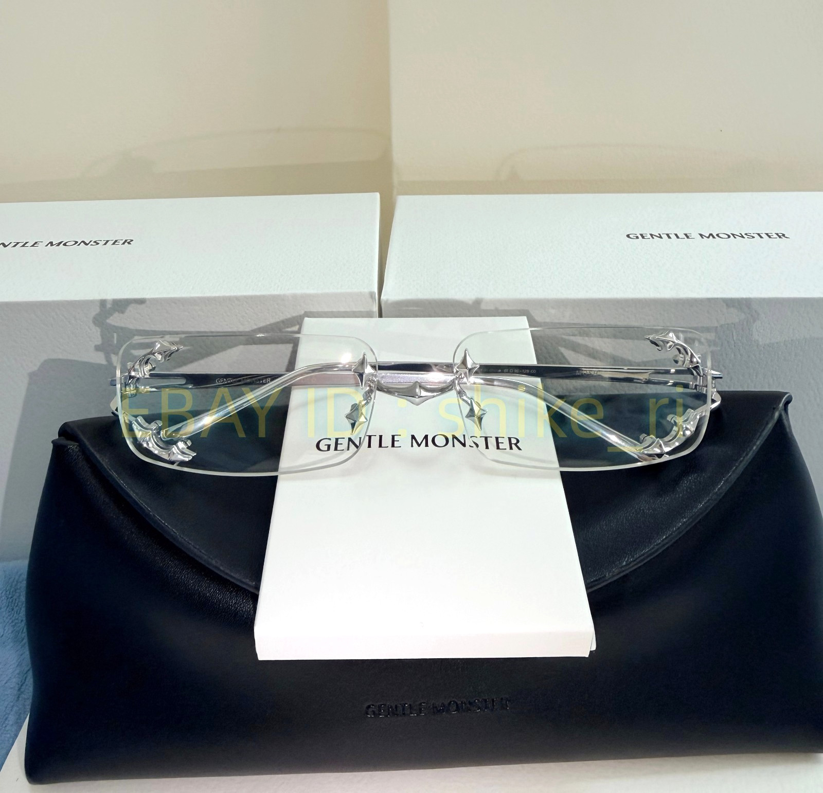 GentleMonster Sunglasses Bold Collection – Mosh 02 Silver Frame Clear Lenses