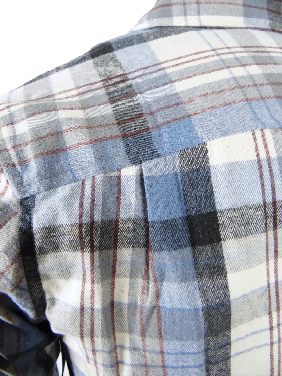 Plaid Flannel Men Shirt Very Soft Burnside Two Button Up Flap Pockets Slim Fit