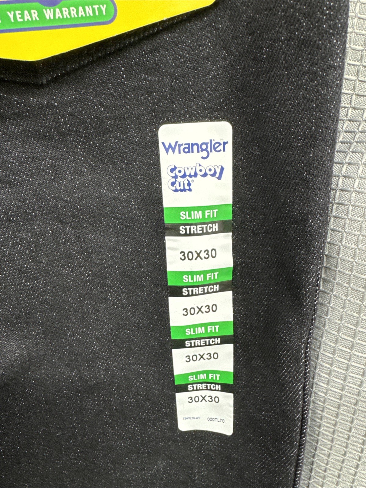 Wrangler Men’s Jeans Cowboy Cut – Slim Fit Stretch Denim – Black – 30 x 30 – New