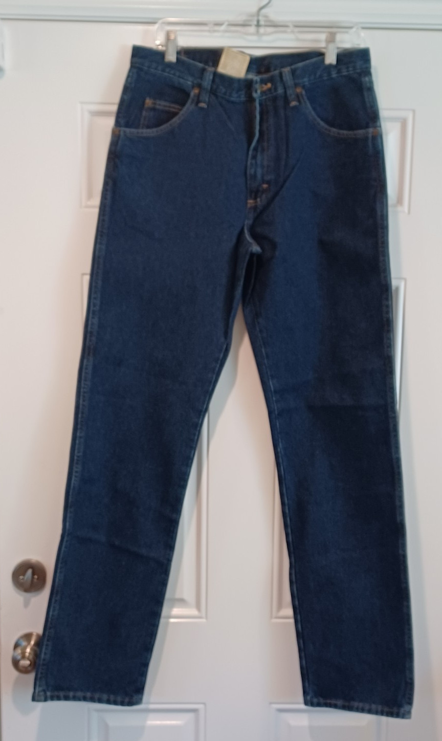 Wrangler Mens Five Star Premium Denim Regular Fit Jeans Size 32×34 Dark Wash