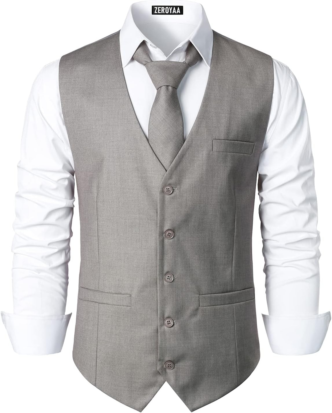 Men’s Business Formal Dress Vest 3 Pockets Slim Fit Suit Tuxedo Waistcoat V Neck