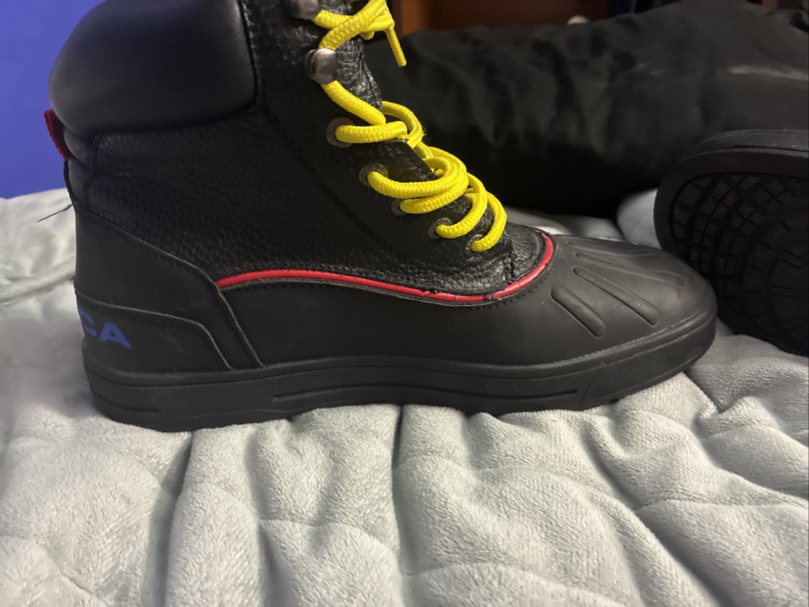 NAUTICA Mens Premium Black Red Boots Waterproof Shell Snow Rain Size 9