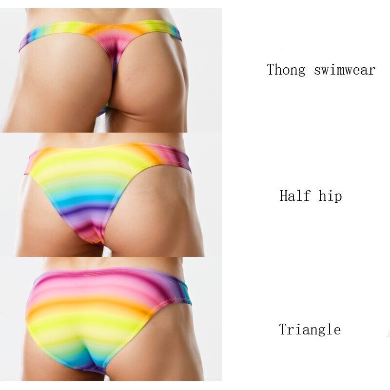 Men Beach Swim Briefs Sexy Colors Thong Swimsuit Fashion Gay Hot Bathing Bikini