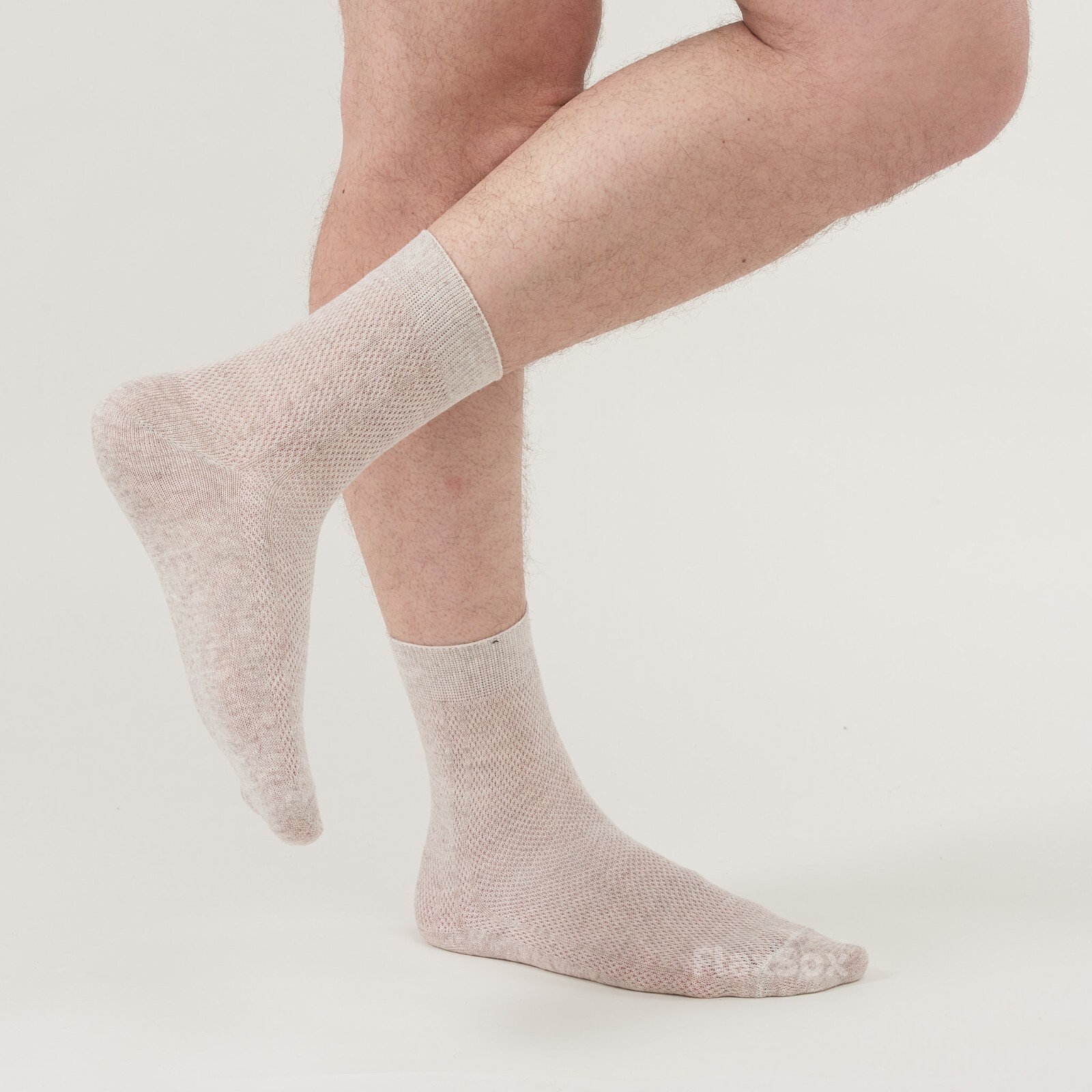 Breathable Thin Mesh-knitted Organic Linen Men`s Socks, Set of 3, 5, 10 pairs