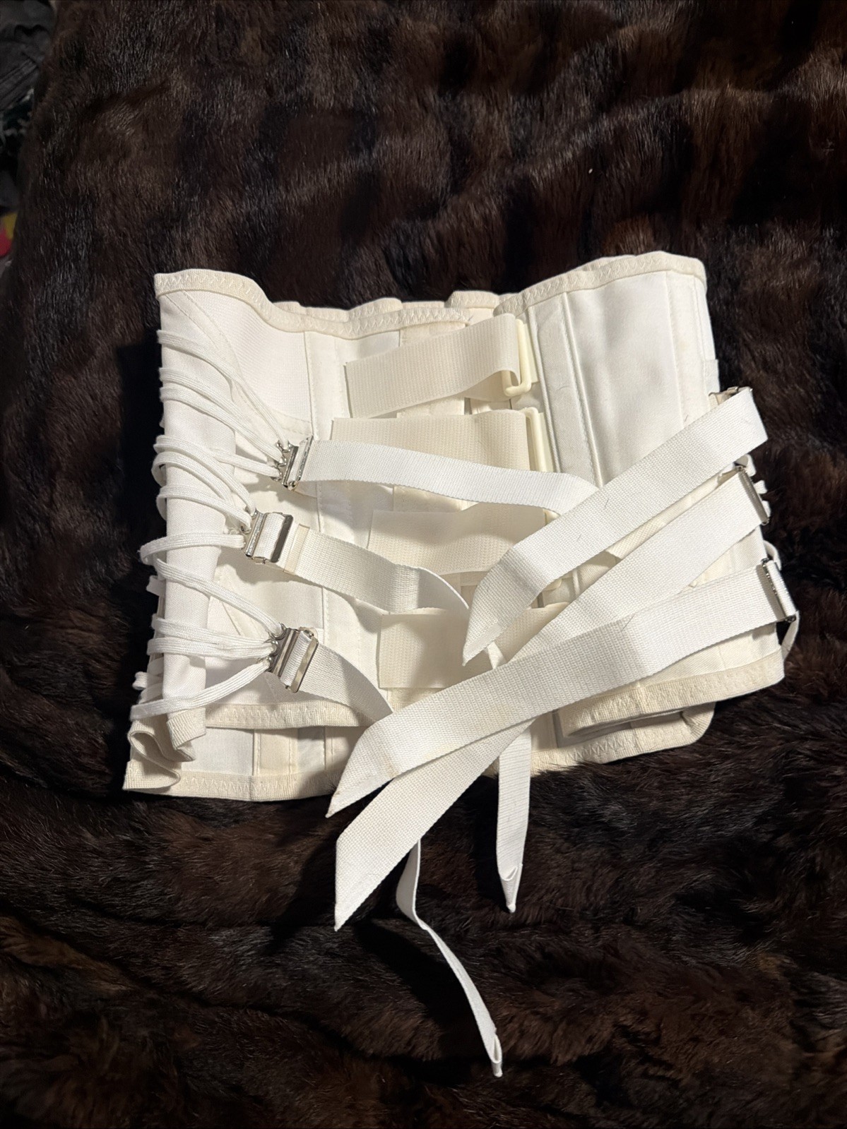 Camp Vintage Fan Lace-Up Adjustable Corset Girdle Waist Cincher with Boning M