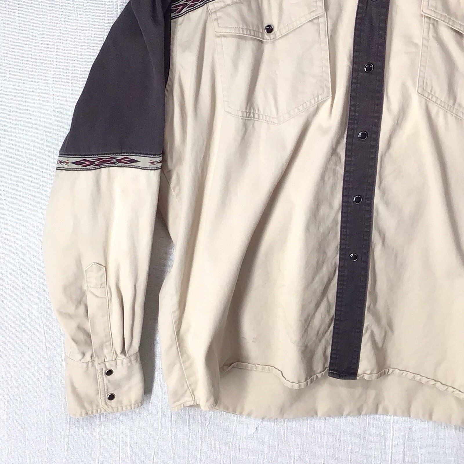 Rustler By Wrangler Men’s XL Western Shirt Colorblock Southwest Aztec Pearl Snap