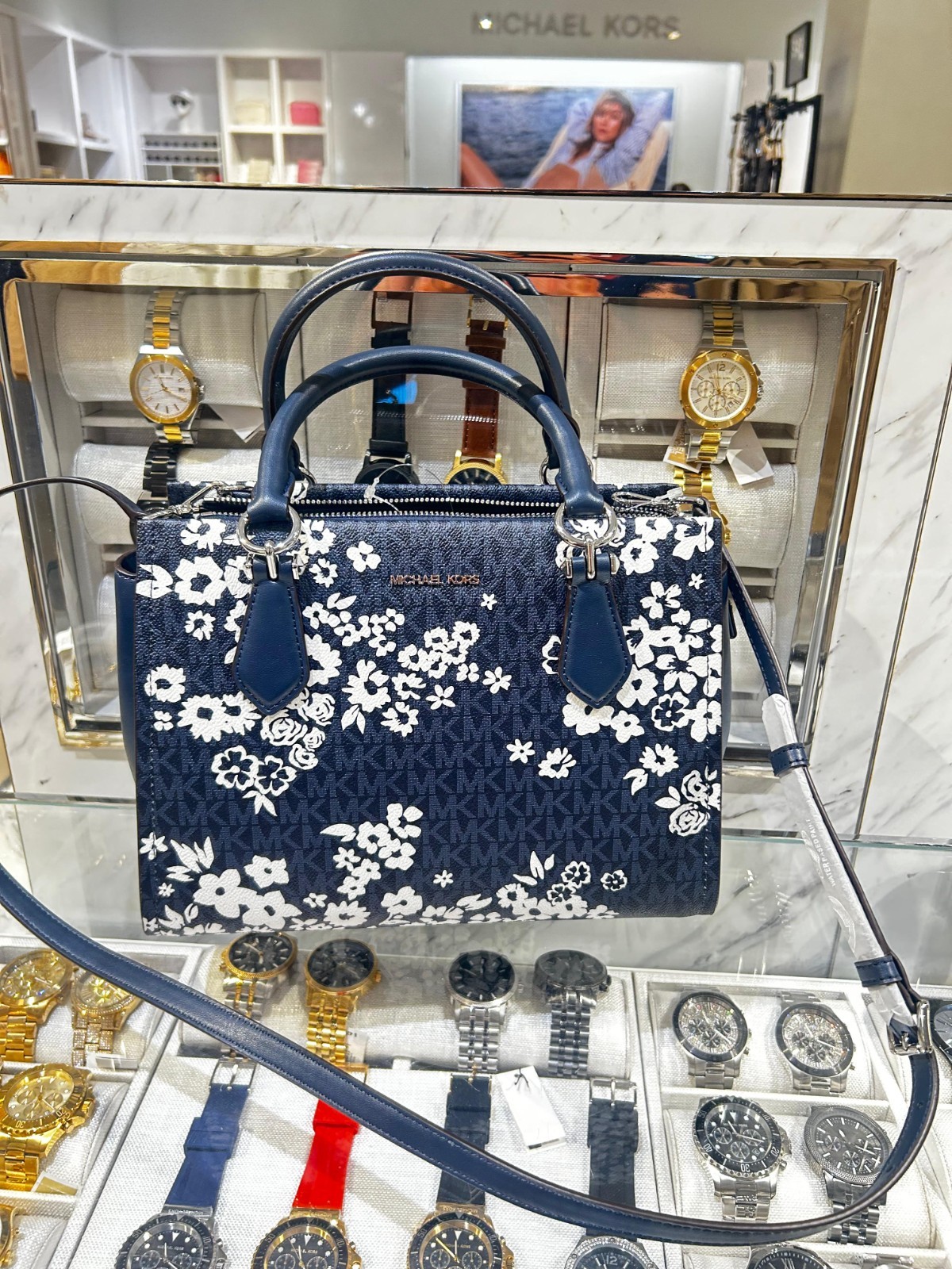 Michael Kors Marilyn Women Medium Printed Logo Crossbody Satchel Bag Variation