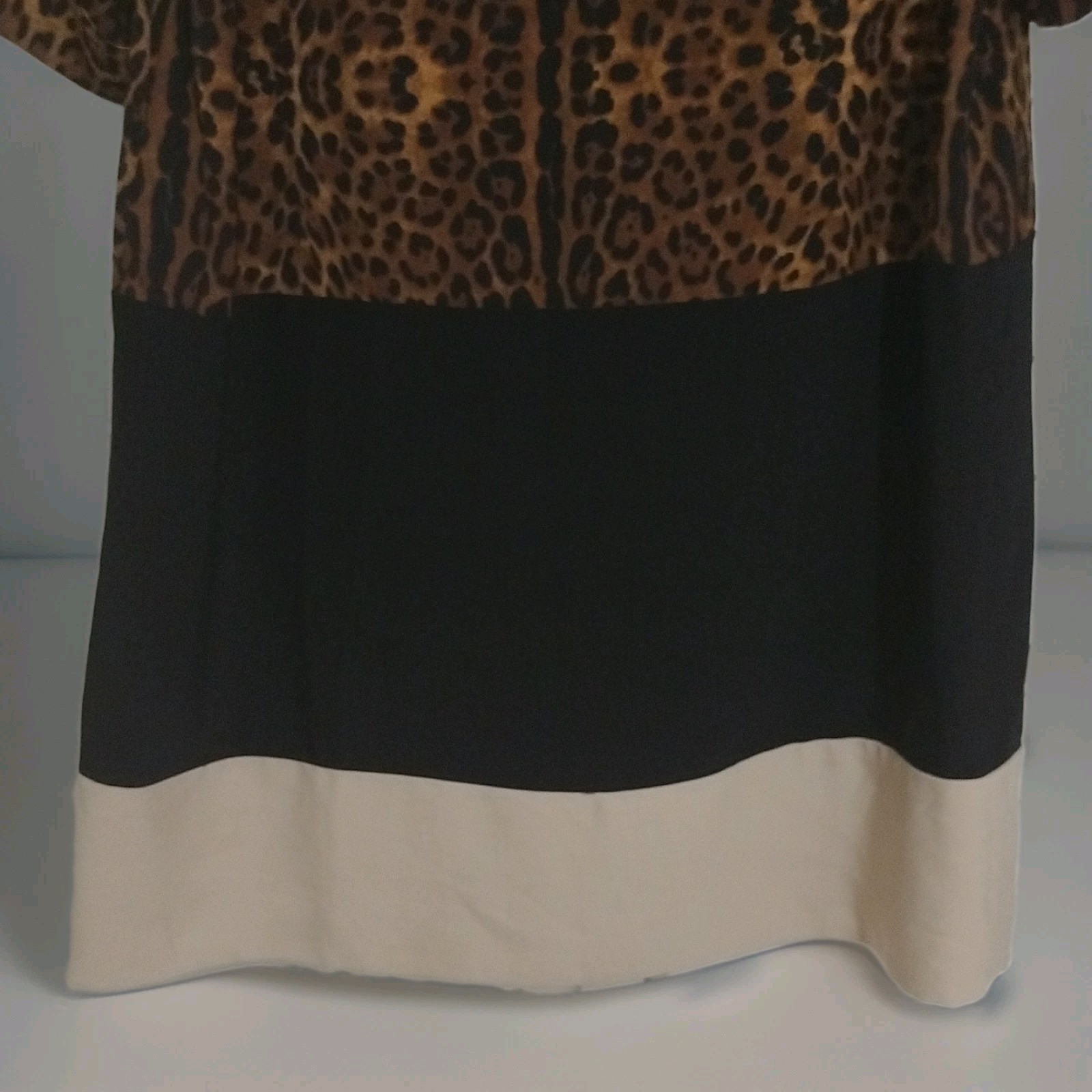 Old Navy Leopard Print Collared Button Front 3/4 Sleeve Shirt Dress M