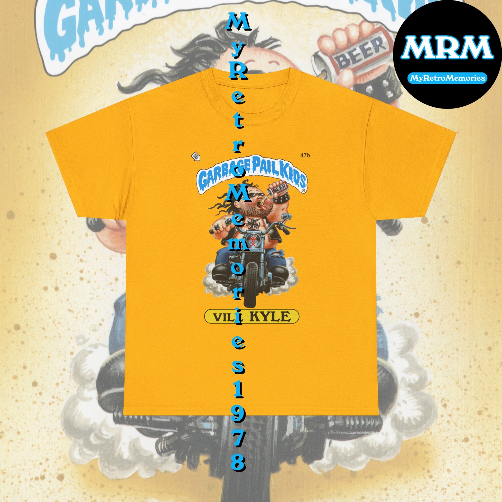 Garbage Pail Kids Disgustin’ Justin or Vile Kyle T-shirt S-5XL GPK Retro Tee