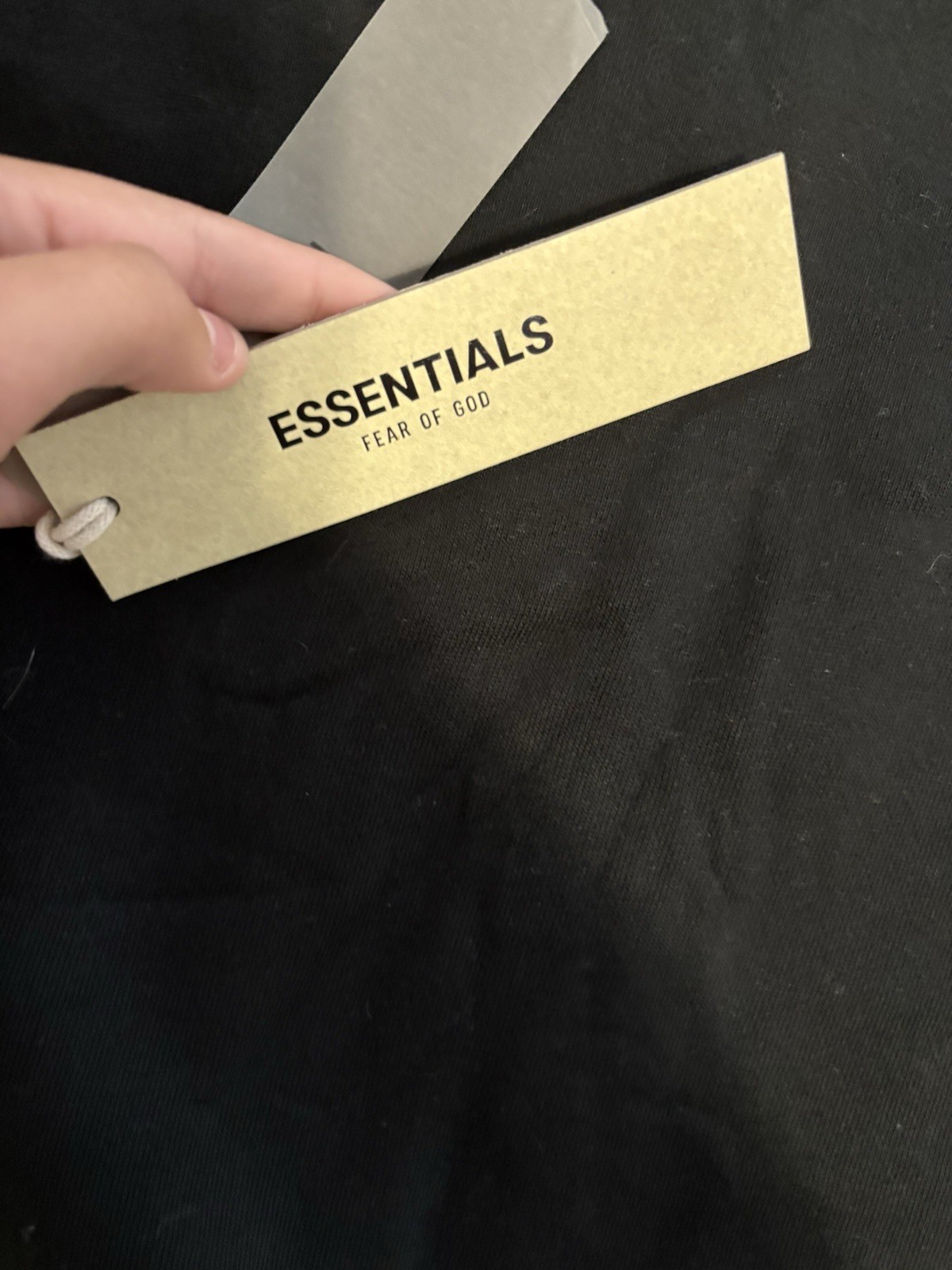 Essentials Fear of God Men’s M Black Pullover Hoodie Fleece Cotton Logo Pockets