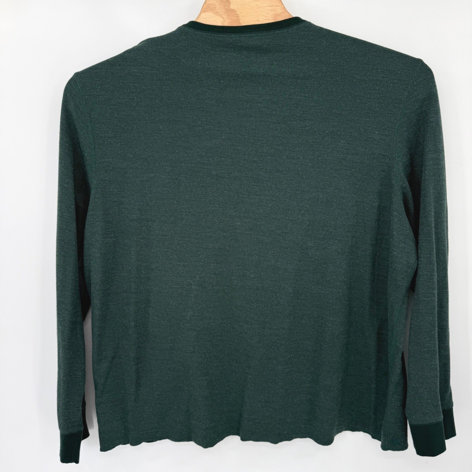 UNTUCKit Henley Mens 3XL Green Schrock 40759 Long Sleeve Waffle Knit Regular Fit