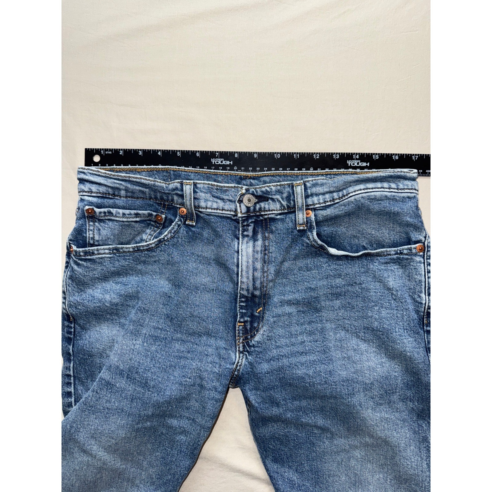 Levis 502 Regular Taper Mens Blue Denim Jeans W34 L30 Medium Wash Stretch