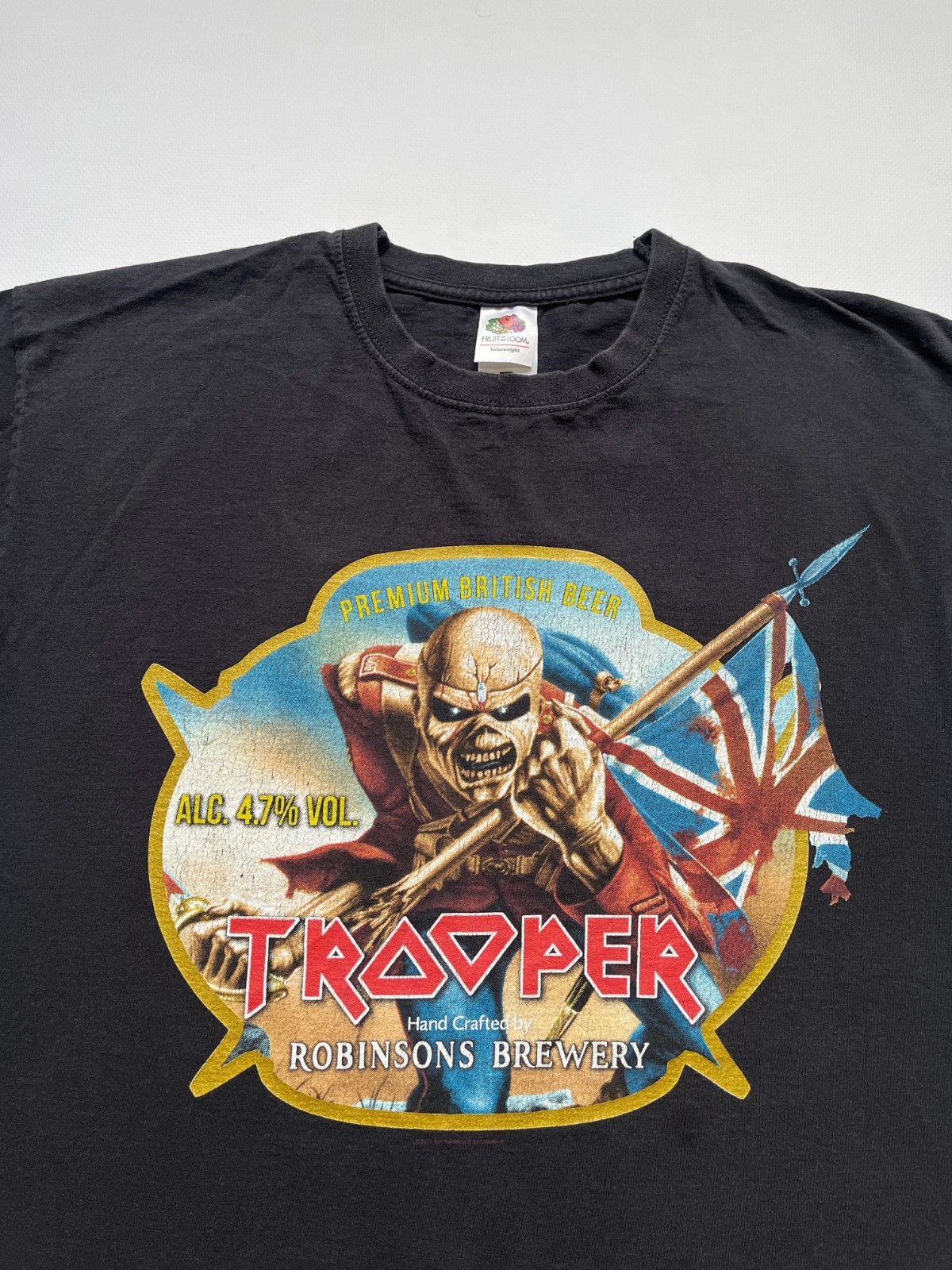 Vintage Iron Maiden Trooper Beer Metal Band T-Shirt Black Size L