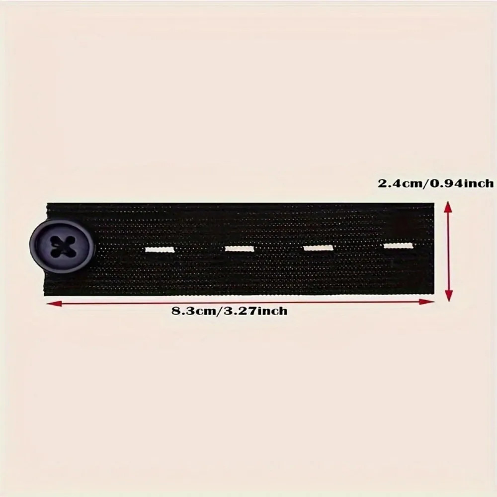 5pcs/set Black Interlocking Waistband Extender Buckle Elastic Adjustable Pant.