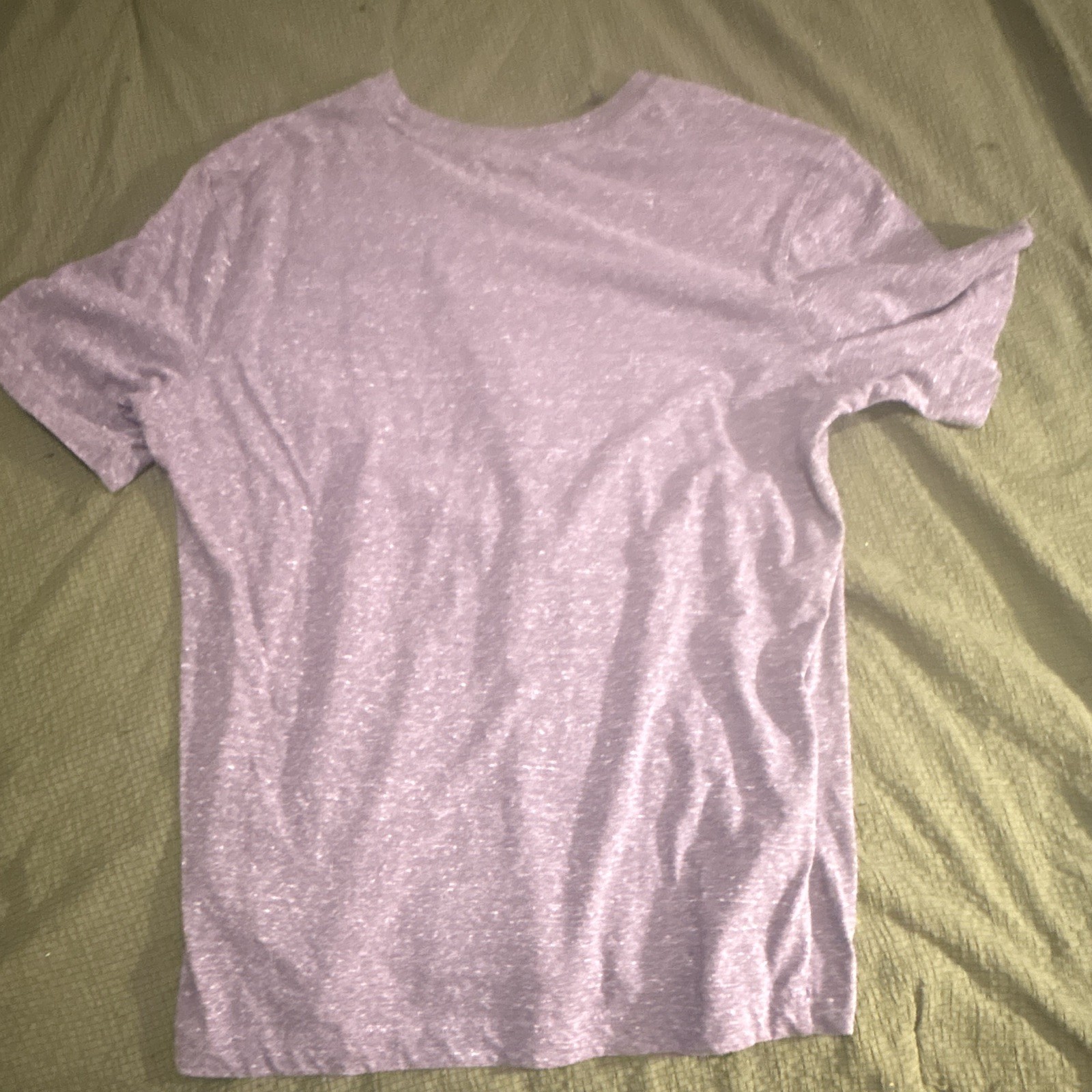 Falls Creek Men’s Purple Heathered V-Neck Short Sleeve Polyester Jersey Tee L